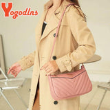 Embroidered Thread Phone Bag PU Leather Shoulder Crossbody Bags
