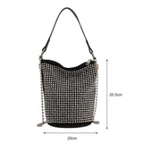 Women's Rhinestone Diamonds Basket Bag Large Capacity Totes