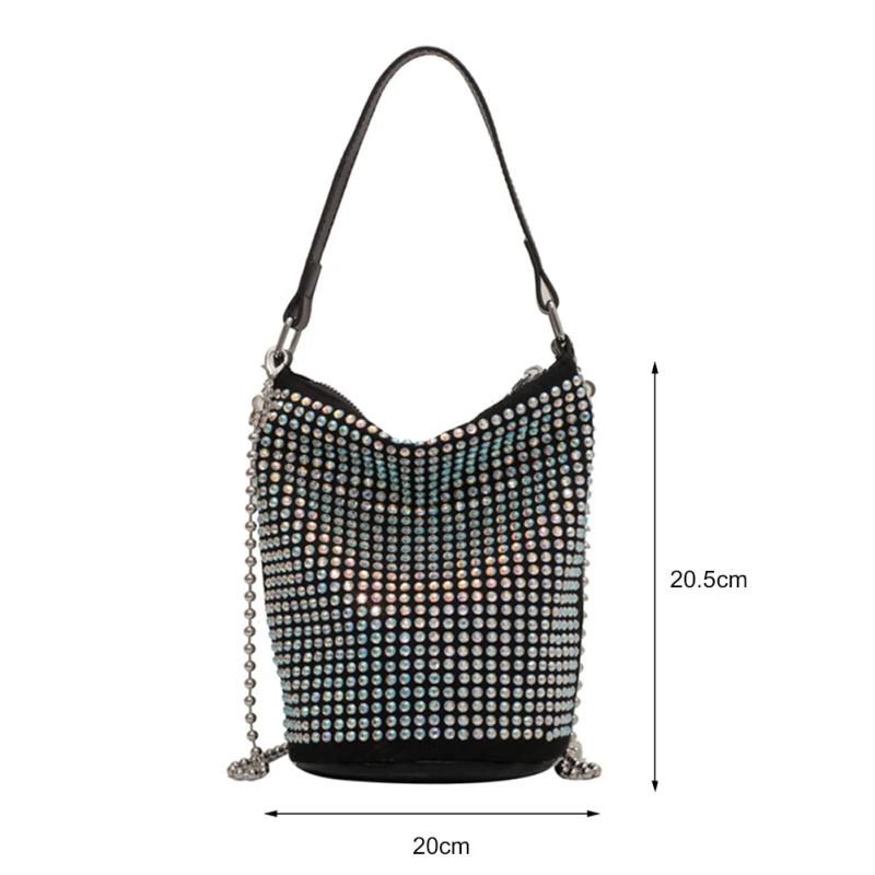 Women's Rhinestone Diamonds Basket Bag Large Capacity Totes