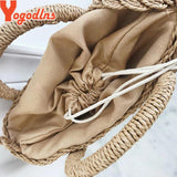Woven Rattan Bag Round Handle Shoulder Bag