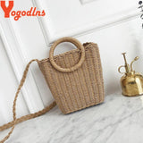 Woven Rattan Bag Round Handle Shoulder Bag
