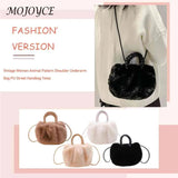 Plush Crossbody Handbag Soft Solid Winter Purse