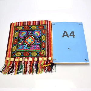 Hmong Vintage Ethnic Shoulder Bag Embroidery Tassel Tote Messenger Bags