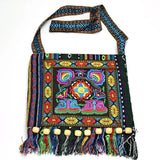 Hmong Vintage Ethnic Shoulder Bag Embroidery Tassel Tote Messenger Bags