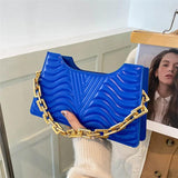 Rhombus Women's Shoulder Bag PU Leather Solid Zipper Handbag