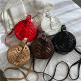 Women Handbag Round Crossbody Shoulder Bags Classic Leather Clutch