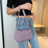 Women's Shoulder Bag PU Leather Milk Tea Underarm Bag Sling Handbag
