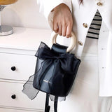 Bow Handbags for Women Mini PU Leather Crossbody Bag