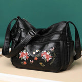 Embroidered Crossbody Bags Totes for Women Pu Leather