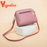 Heart Embroidery Crossbody Bag Women PU Leather Shoulder Bag Small Square Bag