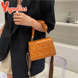 Women's PU Leather Flap Crossbody Bag Small Square Bag Purse