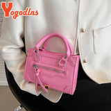 Texture Zipper Square Crossbody Bag for Women