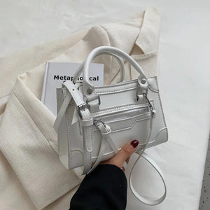 Texture Zipper Square Crossbody Bag for Women
