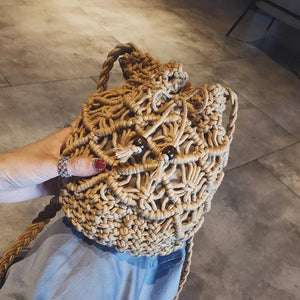 Summer Bucket Crossbody Shoulder Bags Cotton Linen Travel Beach Bag Purse