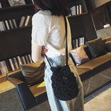 Summer Bucket Crossbody Shoulder Bags Cotton Linen Travel Beach Bag Purse