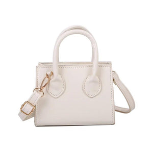 Women's Small Shoulder Bag Crossbody Mini Tote Solid PU Leather Handbag