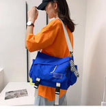 Vintage Canvas Shoulder Bag Solid Messenger Tote Handbag Casual Girls' Books Bag