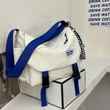 Vintage Canvas Shoulder Bag Solid Messenger Tote Handbag Casual Girls' Books Bag