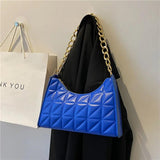 Quilted Small Square Bag Women Minimalist Flap Crossbody Armpit Handbag