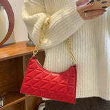 Quilted Small Square Bag Women Minimalist Flap Crossbody Armpit Handbag