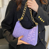 Quilted Small Square Bag Women Minimalist Flap Crossbody Armpit Handbag
