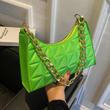 Quilted Small Square Bag Women Minimalist Flap Crossbody Armpit Handbag