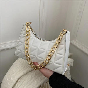 Quilted Small Square Bag Women Minimalist Flap Crossbody Armpit Handbag