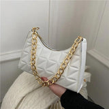 Quilted Small Square Bag Women Minimalist Flap Crossbody Armpit Handbag
