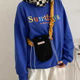 Corduroy Mini Bag Canvas Shoulder Handbag Reusable Eco Totes