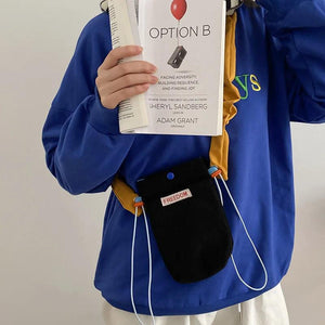 Corduroy Mini Bag Canvas Shoulder Handbag Reusable Eco Totes