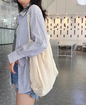 Knitted Vest Women's Crossbody Bag Crochet Large Capacity Handbag
