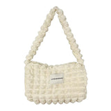 Female Bubble Flower Hand Bag Casual Tote Cotton Canvas Satchel