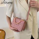 Plaid Flap Shoulder Bag Chain Square Mini Crossbody Bag