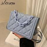 Plaid Flap Shoulder Bag Chain Square Mini Crossbody Bag