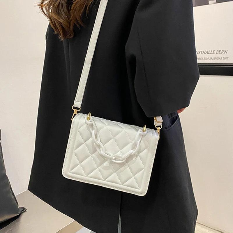 Plaid Flap Shoulder Bag Chain Square Mini Crossbody Bag