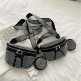 Rhinestone Waist Belt Bag Shoulder Crossbody Phone Pack