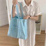 Women Canvas Tote Purse Embroidered Handbag Shoulder Bag Casual Shopper