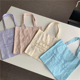 Women Canvas Tote Purse Embroidered Handbag Shoulder Bag Casual Shopper