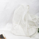 Casual Hollow Out Canvas Shoulder Bag Large Capacity Handbag