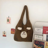 Large Capacity Plush Bear Shoulder Bag for Women