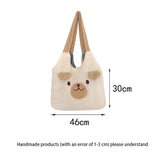 Large Capacity Plush Bear Shoulder Bag for Women