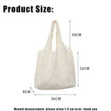 Embroidered Net Yarn Shoulder Bag Canvas Handbag Tote Large Capacity for Girls
