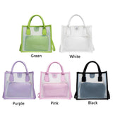 Clear PVC Shoulder Bag + Candy Wallet Tote Handbag Women Summer Purses