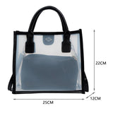 Clear PVC Shoulder Bag + Candy Wallet Tote Handbag Women Summer Purses