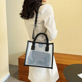 Clear PVC Shoulder Bag + Candy Wallet Tote Handbag Women Summer Purses