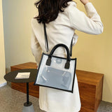 Clear PVC Shoulder Bag + Candy Wallet Tote Handbag Women Summer Purses