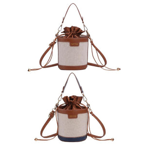 Vintage Cylinder Messenger Bag Leather Handbag