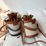 Vintage Cylinder Messenger Bag Leather Handbag