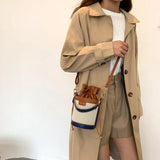 Vintage Cylinder Messenger Bag Leather Handbag