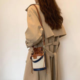 Vintage Cylinder Messenger Bag Leather Handbag